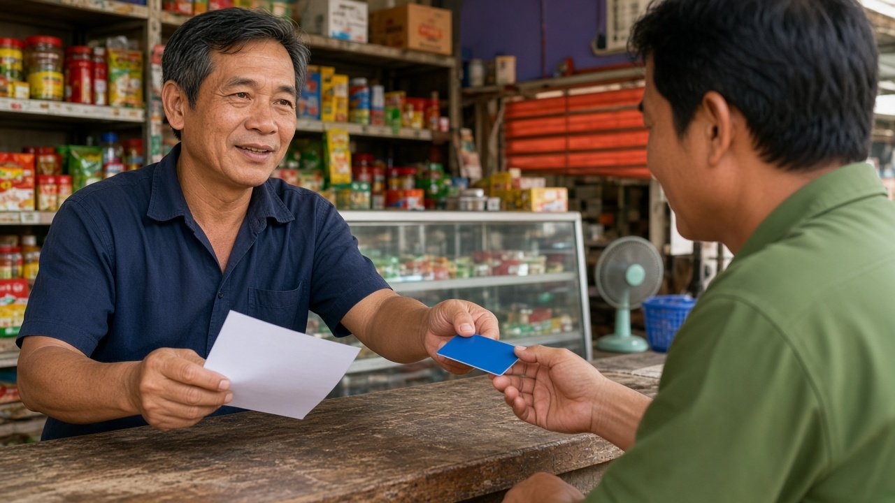 Chủ cửa hàng nhỏ dùng thẻ hoàn tiền cho chi phí kinh doanh
